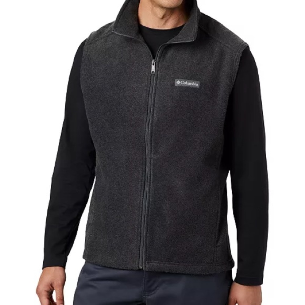 Columbia Men's Steens Mountain Fleece Vest- Black Large EUC